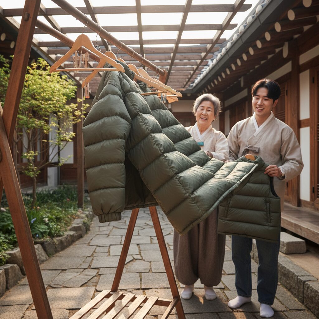 다운 패딩 올바른 건조 방법 통풍 자연건조