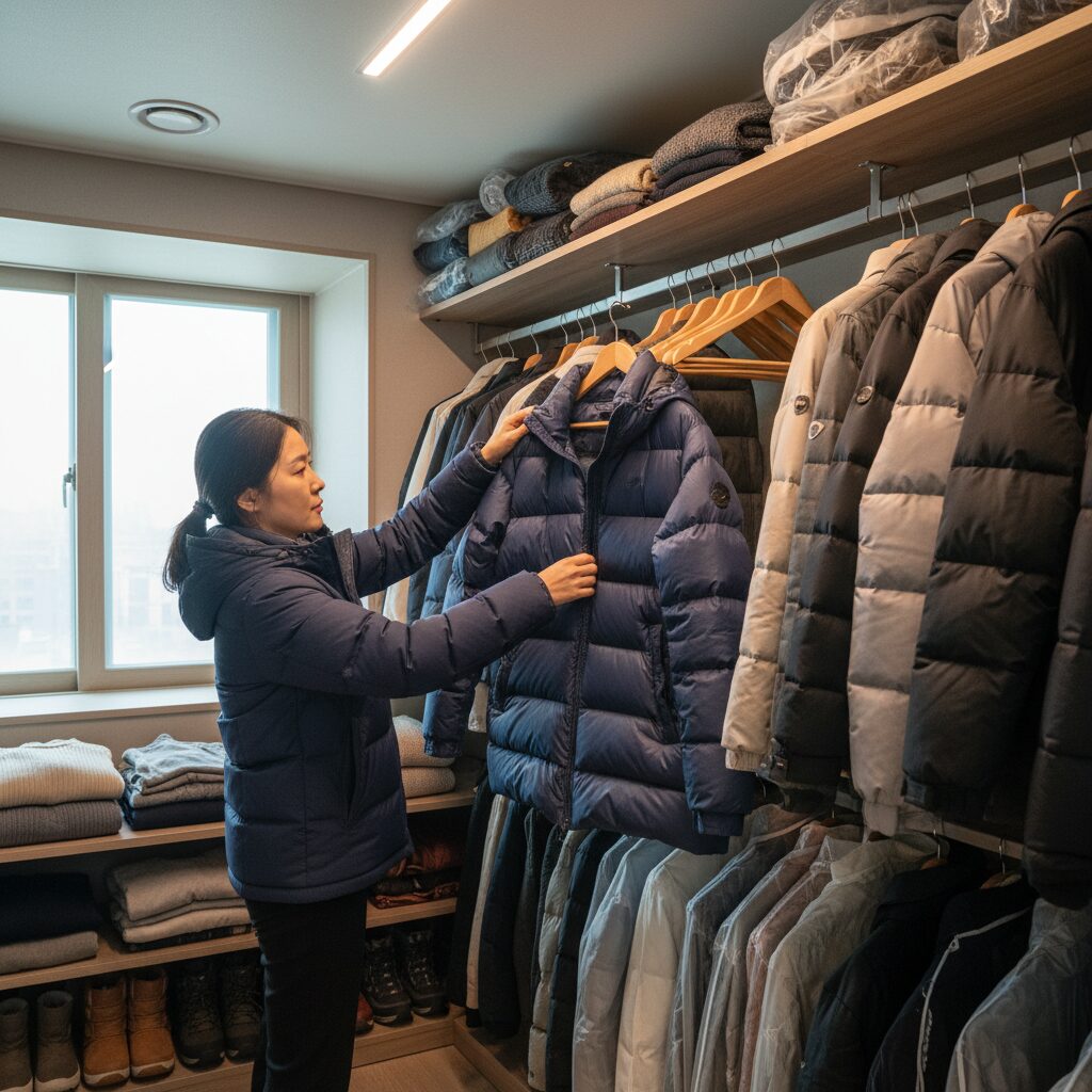 겨울 패딩 옷걸이 보관법 진공팩 사용하지 않기
