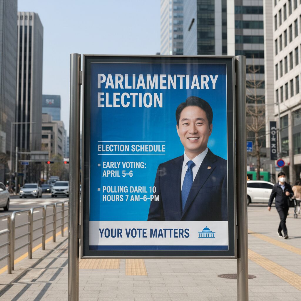 국회의원 선거 일정 안내 포스터
