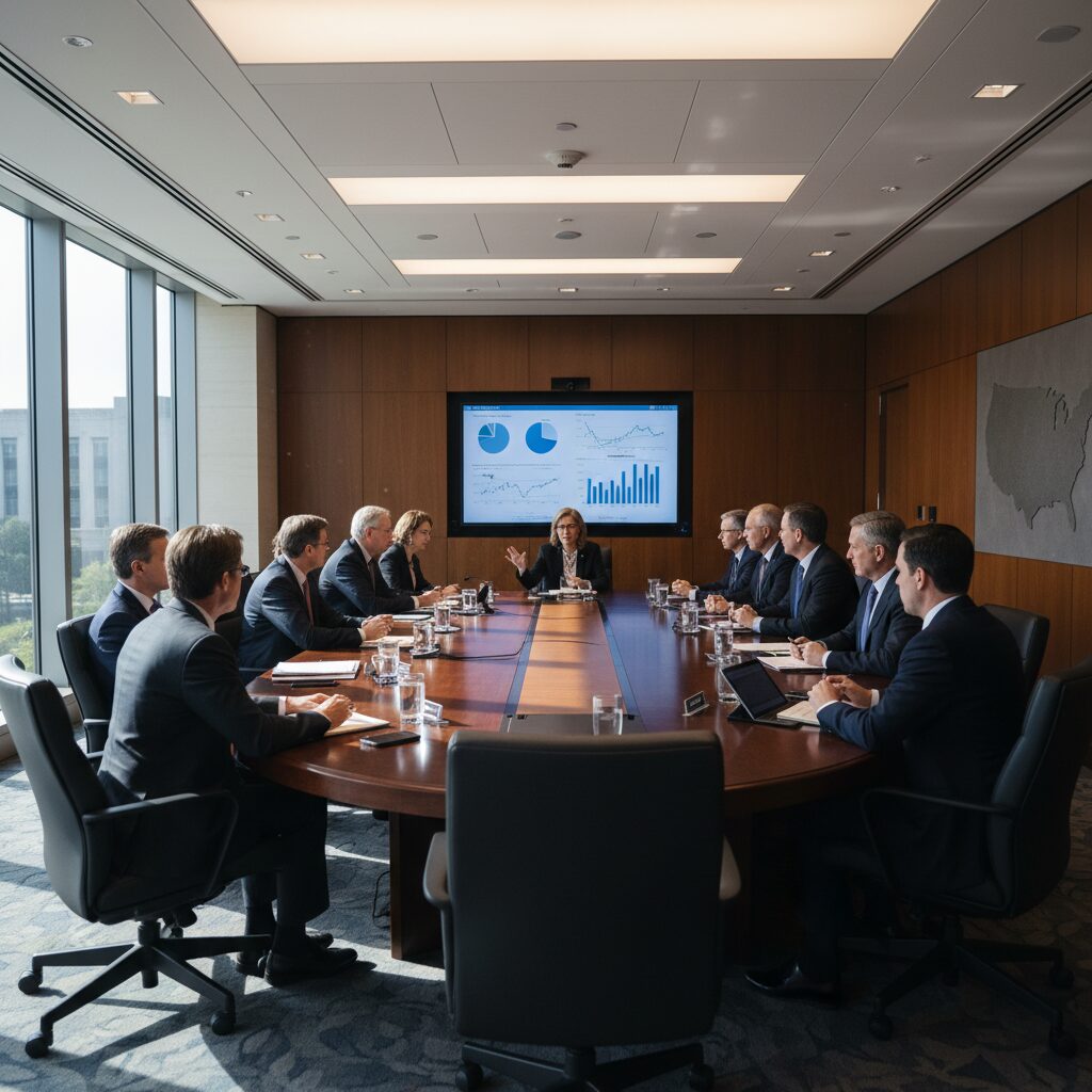 연방준비제도 금리 결정 회의 장면