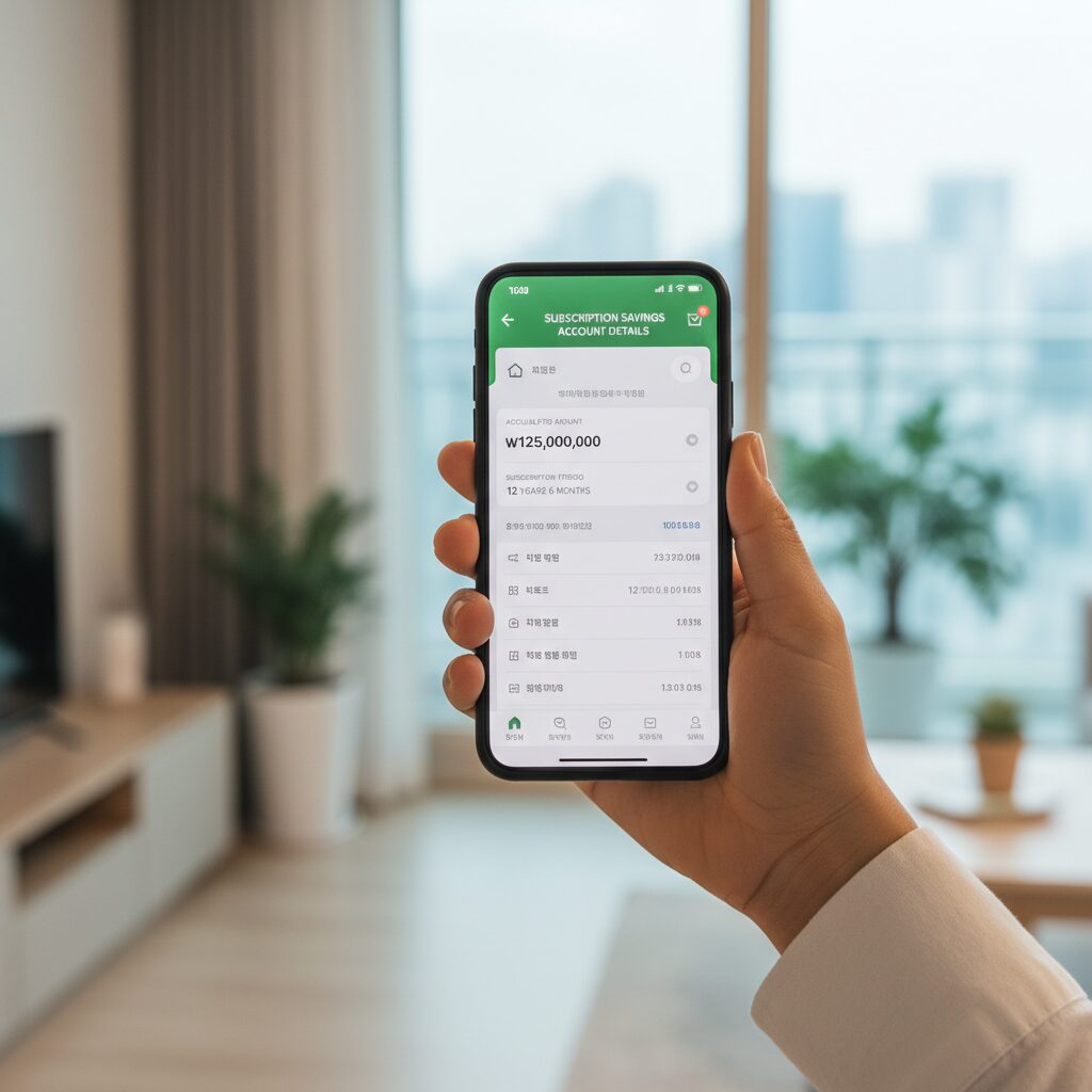 청약통장 상세 정보 화면에서 누적 금액과 기간 확인