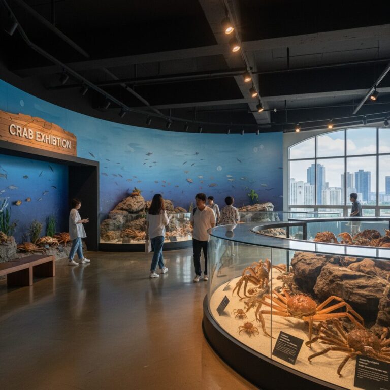 인천시립박물관 게 전시장 내부 모습