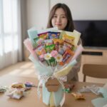 유치원 졸업 꽃다발 만들기 방법과 꿀팁 다이소 재료로 만든 유치원 졸업 간식 꽃다발 완성품 사진