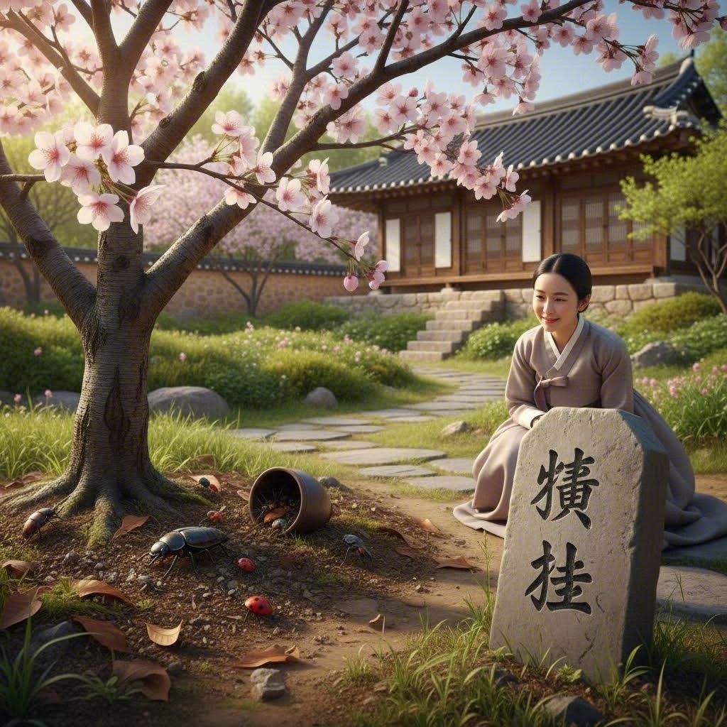 한자 경칩 뜻과 벌레가 깨어나는 봄 풍경 일러스트