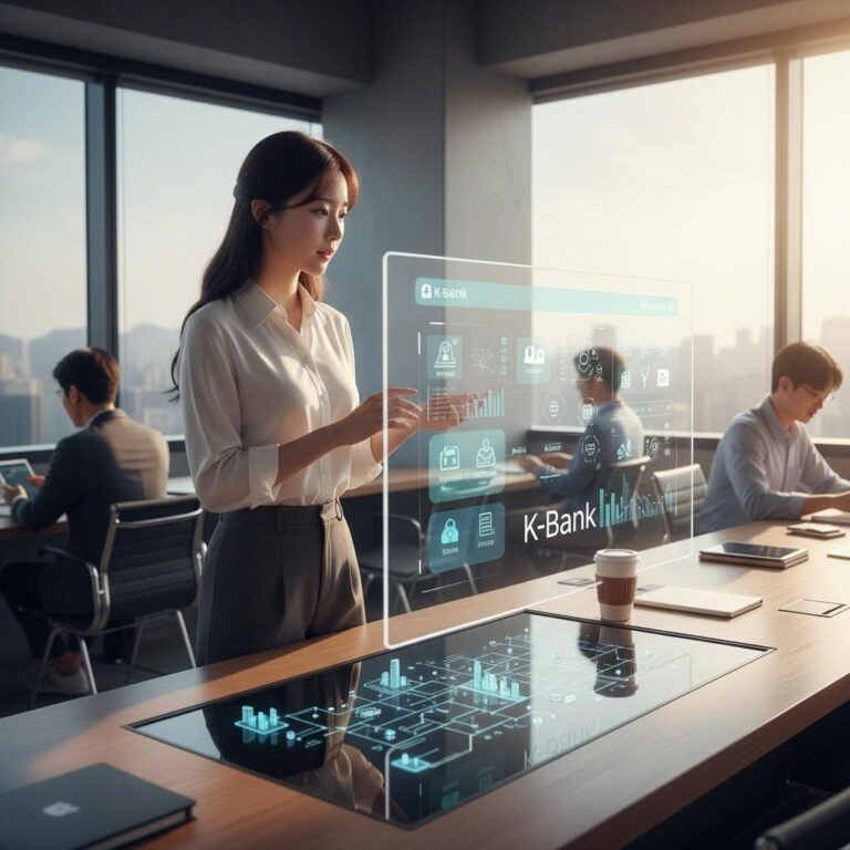 케이뱅크 디지털 금융 플랫폼을 나타내는 그래픽