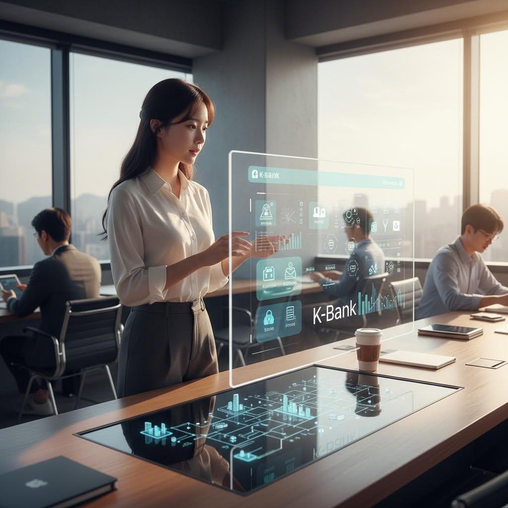 케이뱅크 디지털 금융 플랫폼을 나타내는 그래픽