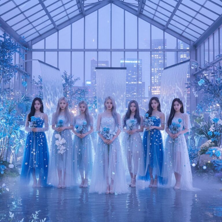 NMIXX 블루 발렌타인 콘셉트 사진 청량하고 몽환적인 분위기