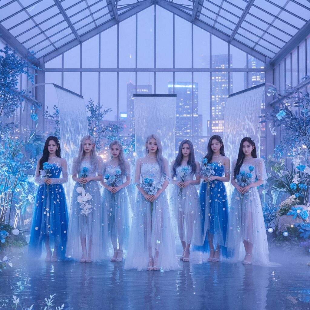 발렌타인데이에 읽을 책 들을 음악 추천 NMIXX 블루 발렌타인 콘셉트 사진 청량하고 몽환적인 분위기