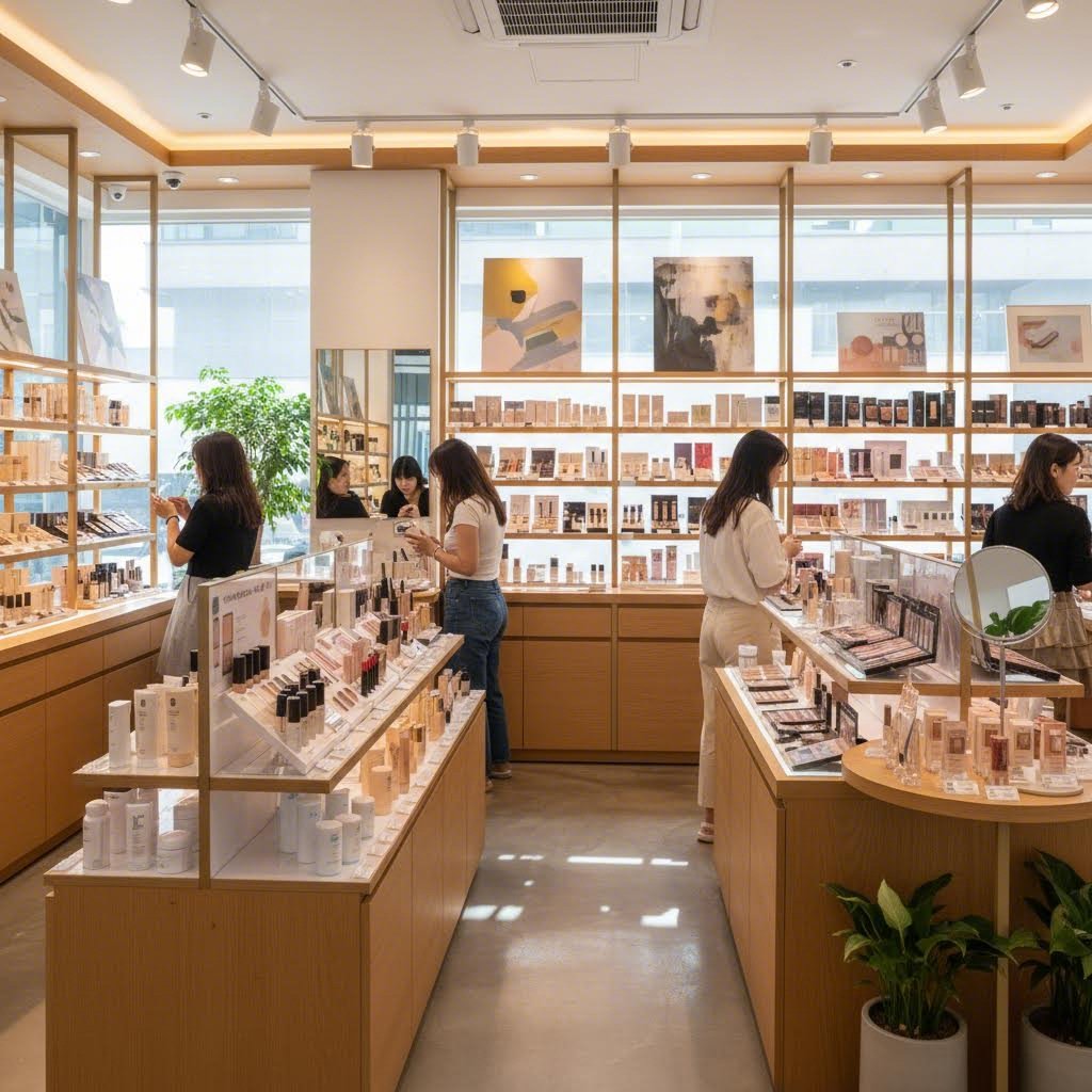 오프뷰티 매장 내부의 다양한 화장품이 진열된 모습