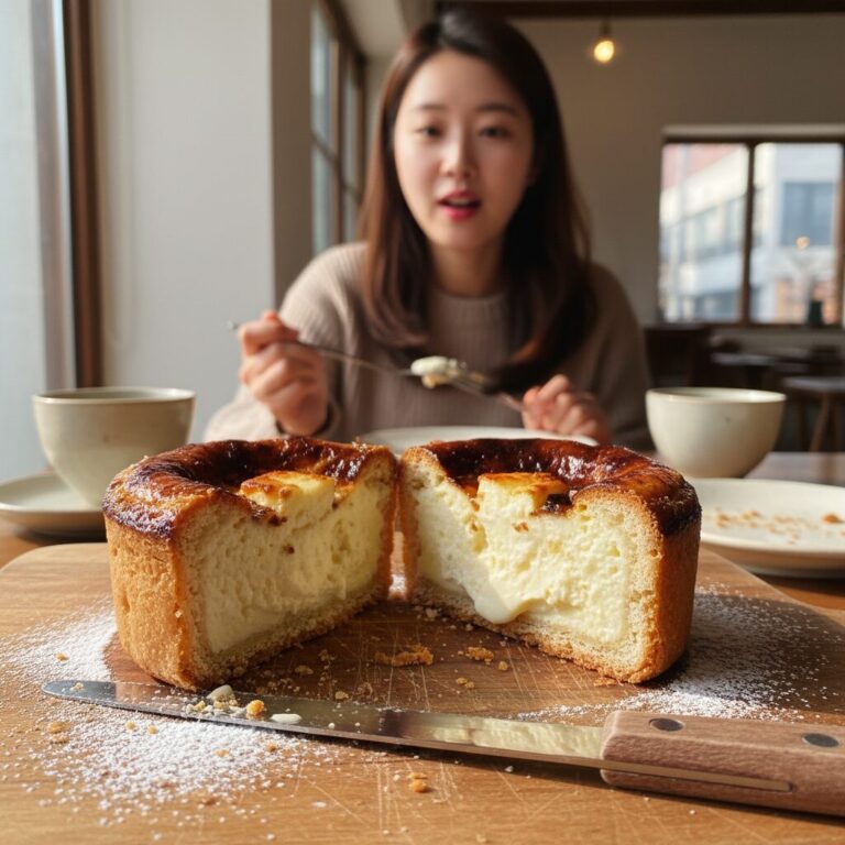 파리바게트 두쫀 타르트를 반으로 갈라 속을 본 단면 사진