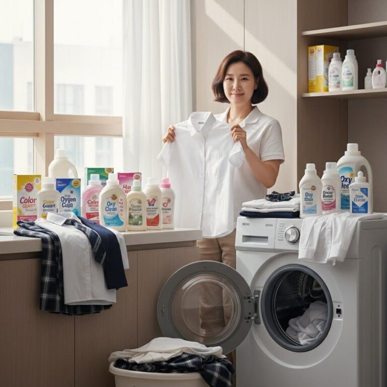 교복 세탁에 유용한 여러 가지 세탁 세제와 표백제