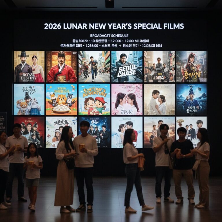 2026년 설날 특선 영화 포스터가 모여 있는 편성 안내 이미지