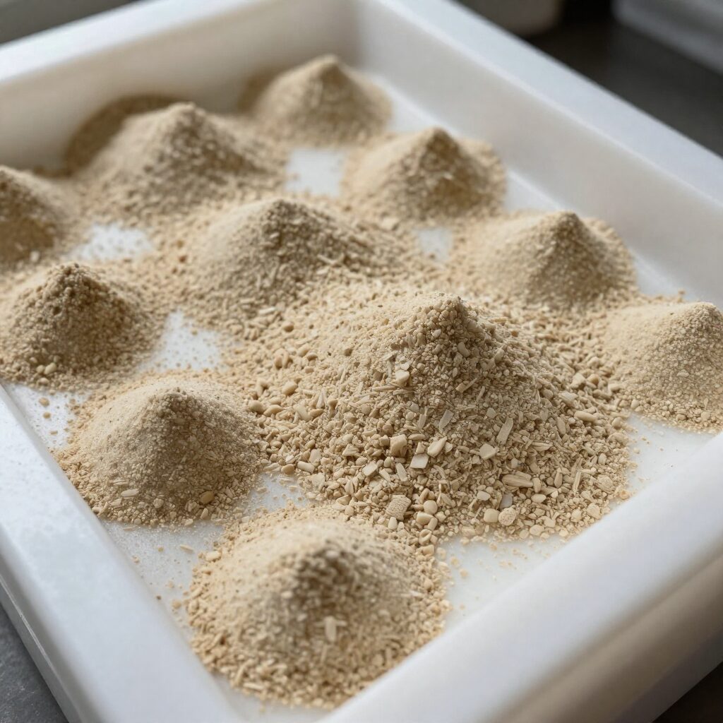 자일리톨 가루를 녹여 실리콘 몰드에 부은 모습