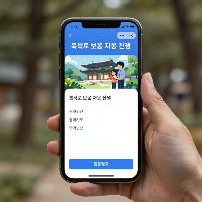 복지로 보육료 지원 신청 화면 예시