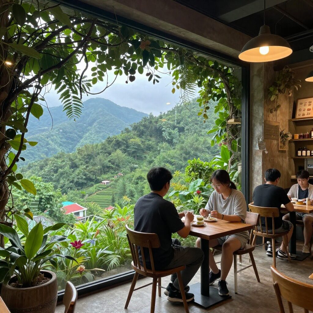 베트남 달랏 그린힐 카페 헤븐게이트 사진 구도