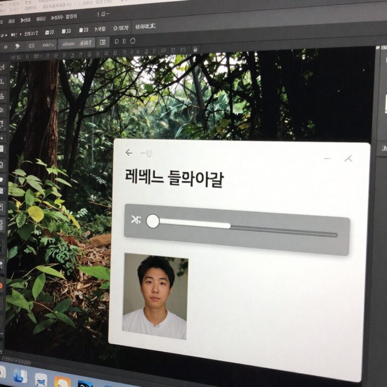 포토샵 레이어 스타일 창에서 블렌드 슬라이더를 조정하는 화면