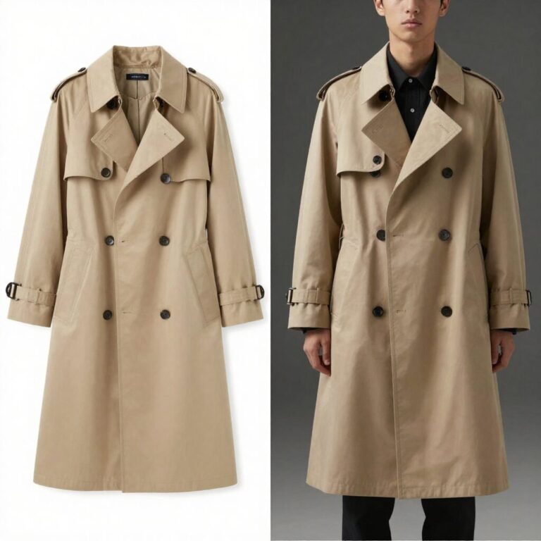 SJSJ 트렌치코트와 다른 브랜드 트렌치코트 실루엣 비교
