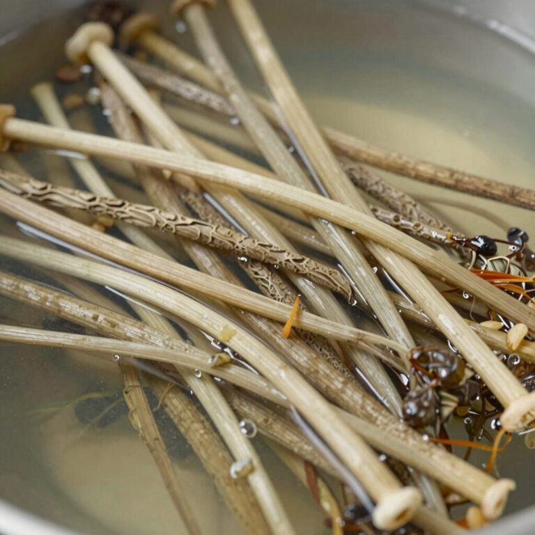 데쳐서 물에 담가 쓴맛을 우려내고 있는 오가피순 나물