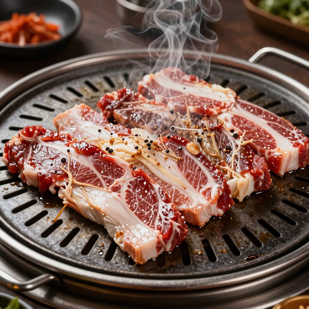 일산 애니골 산에산화덕구이 립삼겹 화덕구이 접시