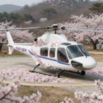 청남대 영춘제 헬기장 부스와 봄꽃 장식 풍경