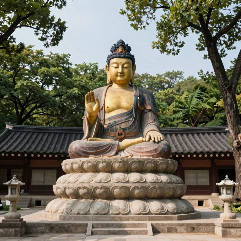 경기도 성남 분당 대광사 미륵보전과 미륵대불 전경