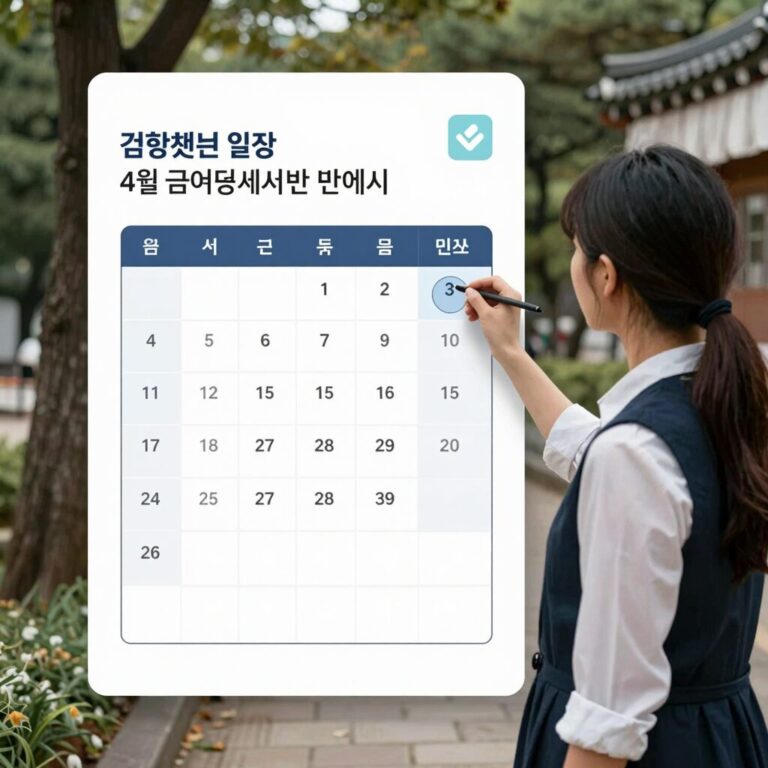 2026년 건강보험 정산 일정과 4월 급여명세서 변동 예시를 보여주는 달력과 문서 이미지