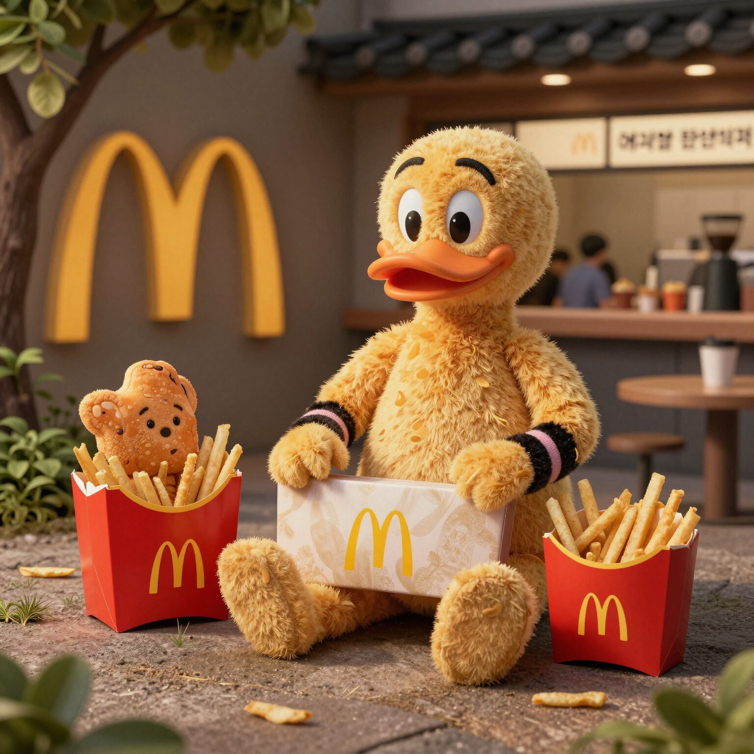 맥도날드 해피밀 짱구 장난감 변신 레스토랑과 해피밀 박스 서프라이즈