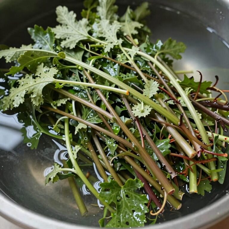 삶아서 찬물에 헹군 후 물기를 뺀 신선한 두릅 나물