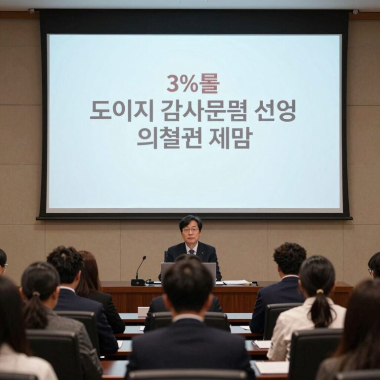 3%룰 도식 이미지 감사위원 선임 시 의결권 제한 개념
