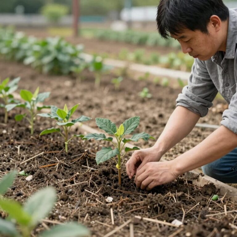 참외 모종 심는 과정을 설명하는 사진