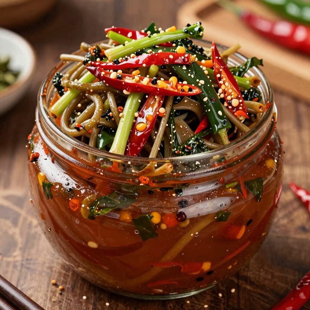 쪽파머리로 만든 락교 장아찌 완성 사진