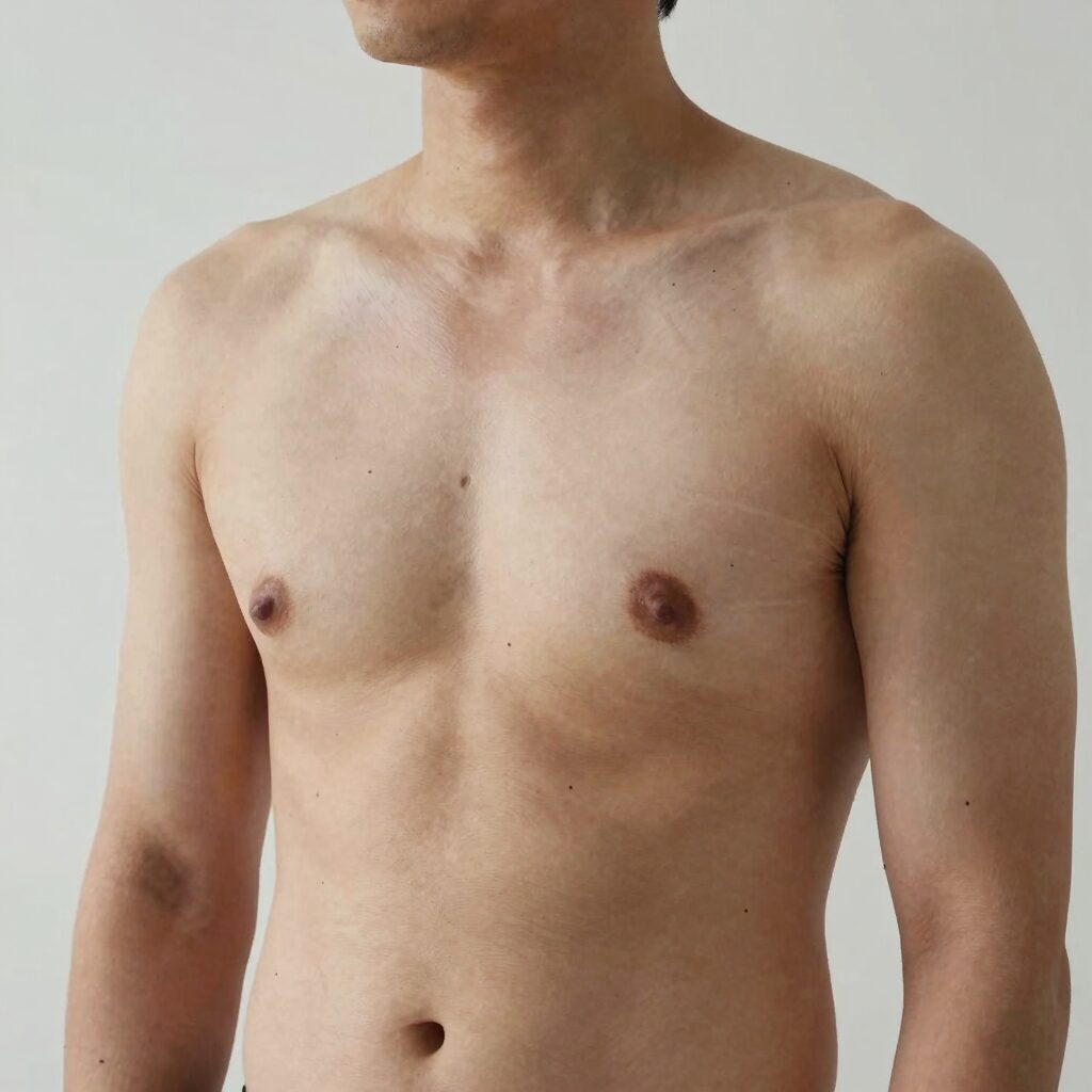 남자가슴보정속옷 착용 후 자연스러운 가슴라인