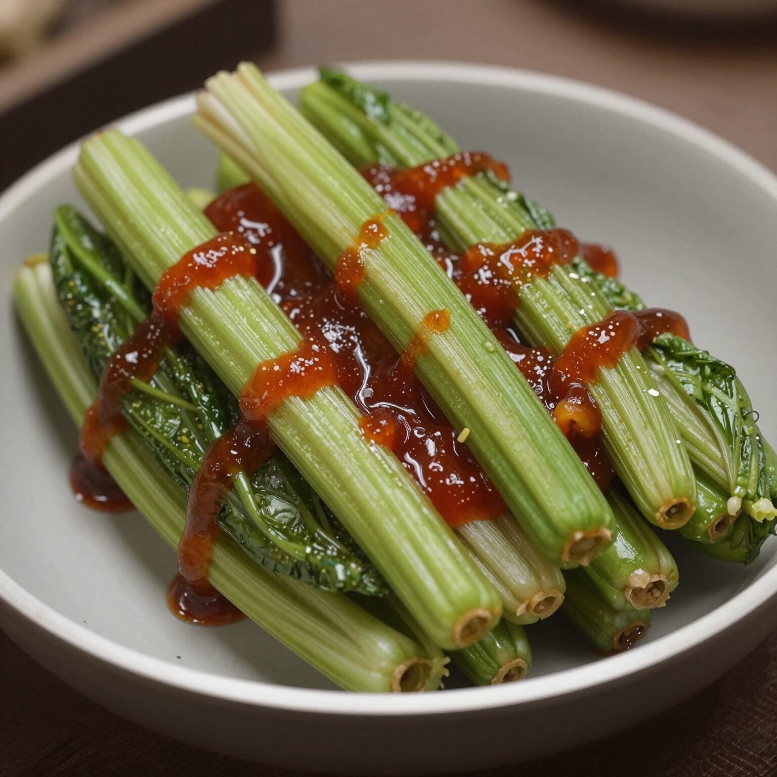 누리대 장아찌 완성 사진 아삭한 식감과 간장 소스