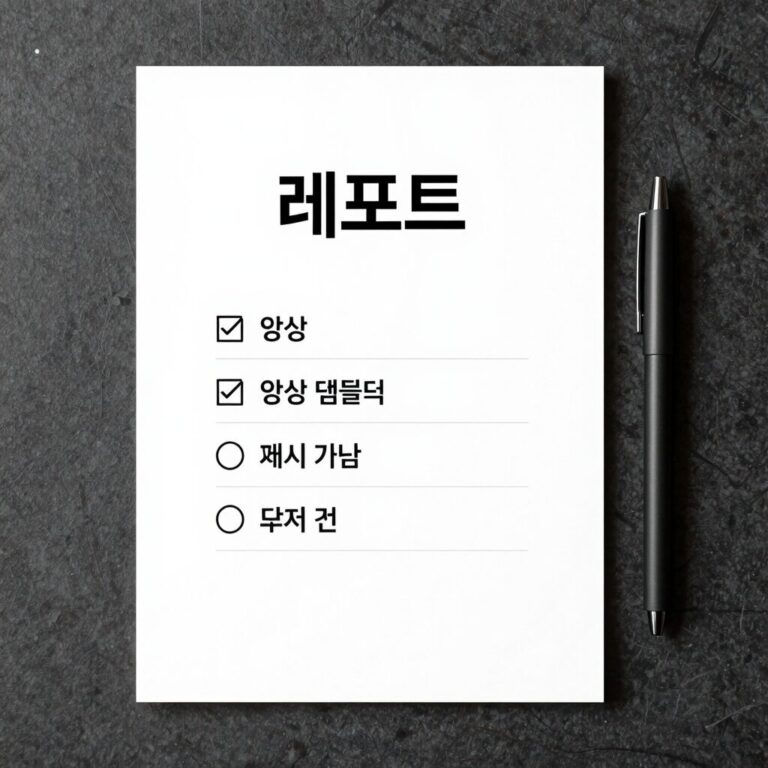 레포트 표지 양식 템플릿 예시, 깔끔한 디자인과 주요 항목 배치를 보여주는 이미지
