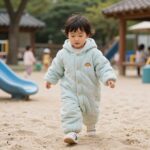 여름잠바 하나로 끝나는 아이 시원한 외출 여름잠바를 입고 놀이터에서 신나게 뛰어노는 아이의 모습